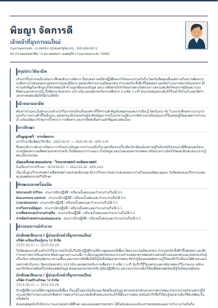Resume แบบที่ 13